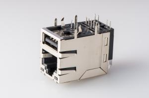 Ethernet 10 / 100 Base -T Female RJ45 Modular jack with Usb Connector /  Shield  /  Led