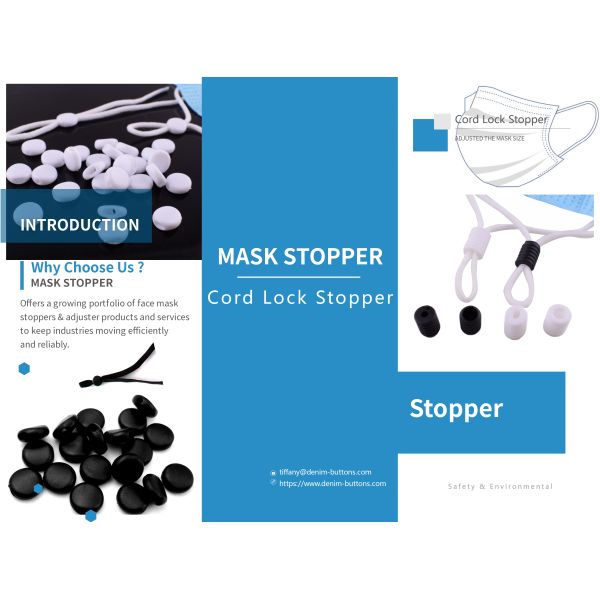 Single Using Face Masks Cord Lock Drawstring Toggles Black Color Eco Friendly