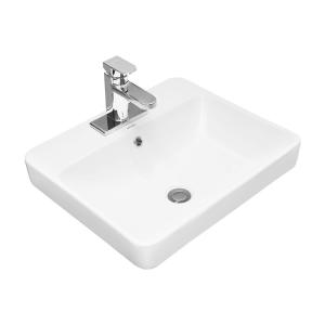 China Bathroom Wash Basin Rectangular Shape Countertop With Holes wholesale
