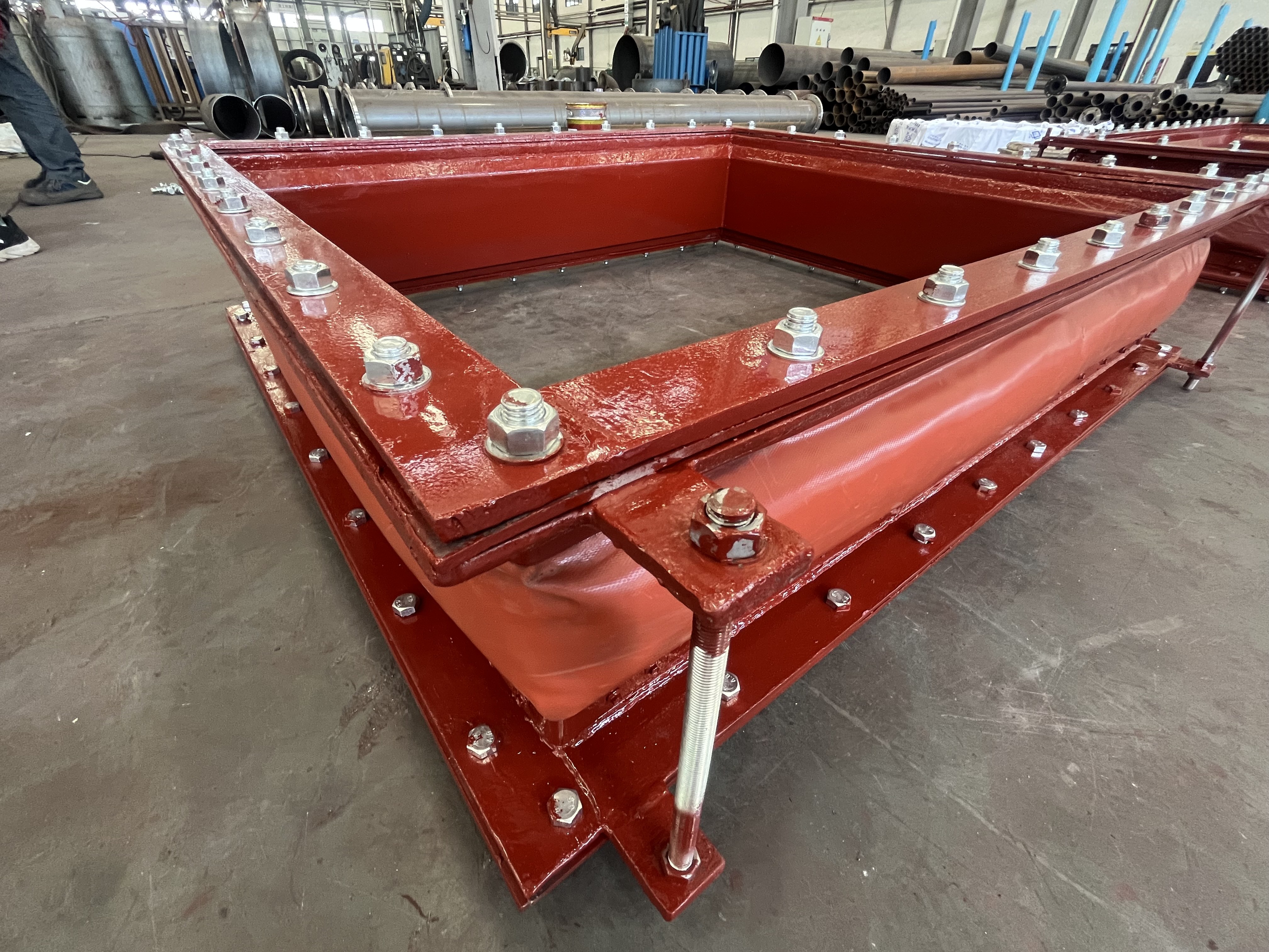 Rectangular Non Metal Fabric Compensator Flange Connection Thermal Expansion Compensator