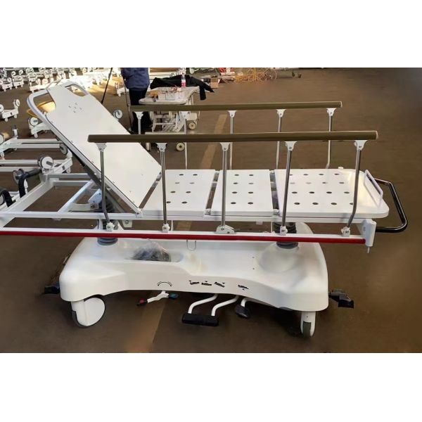 Steel Black Hospital Deluxe Stretcher Cart Removable with Four Casters