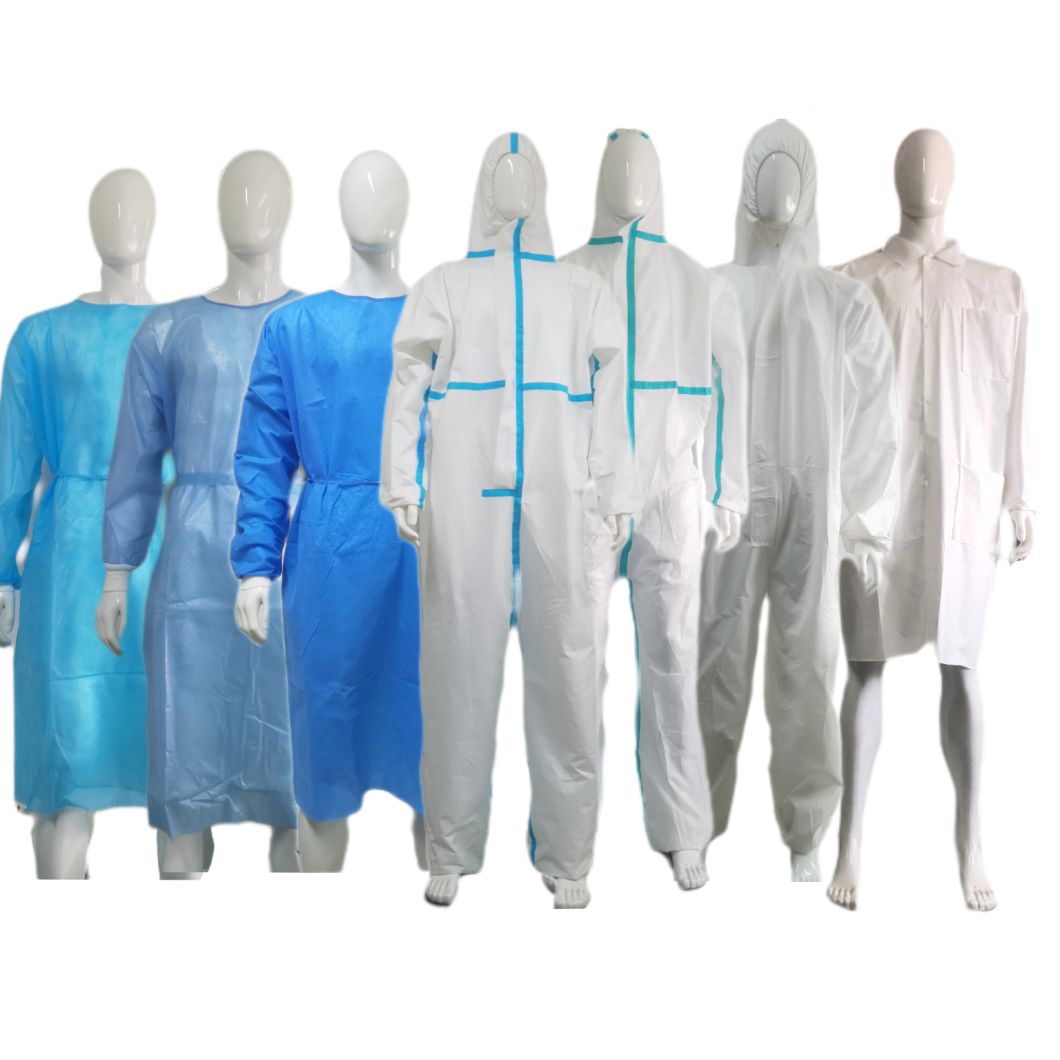 CE En14126 Lightweight SMS Disposable Protective Coverall with Taped Seam Seal