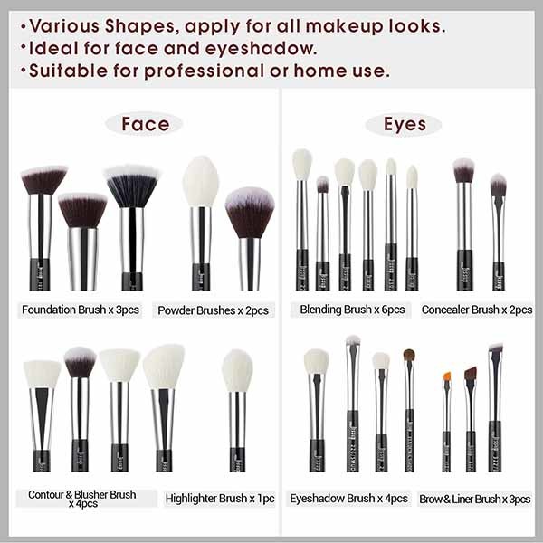 Jessup Full Professional Makeup Kit With Brushes Size 14.2cm 17.5cm