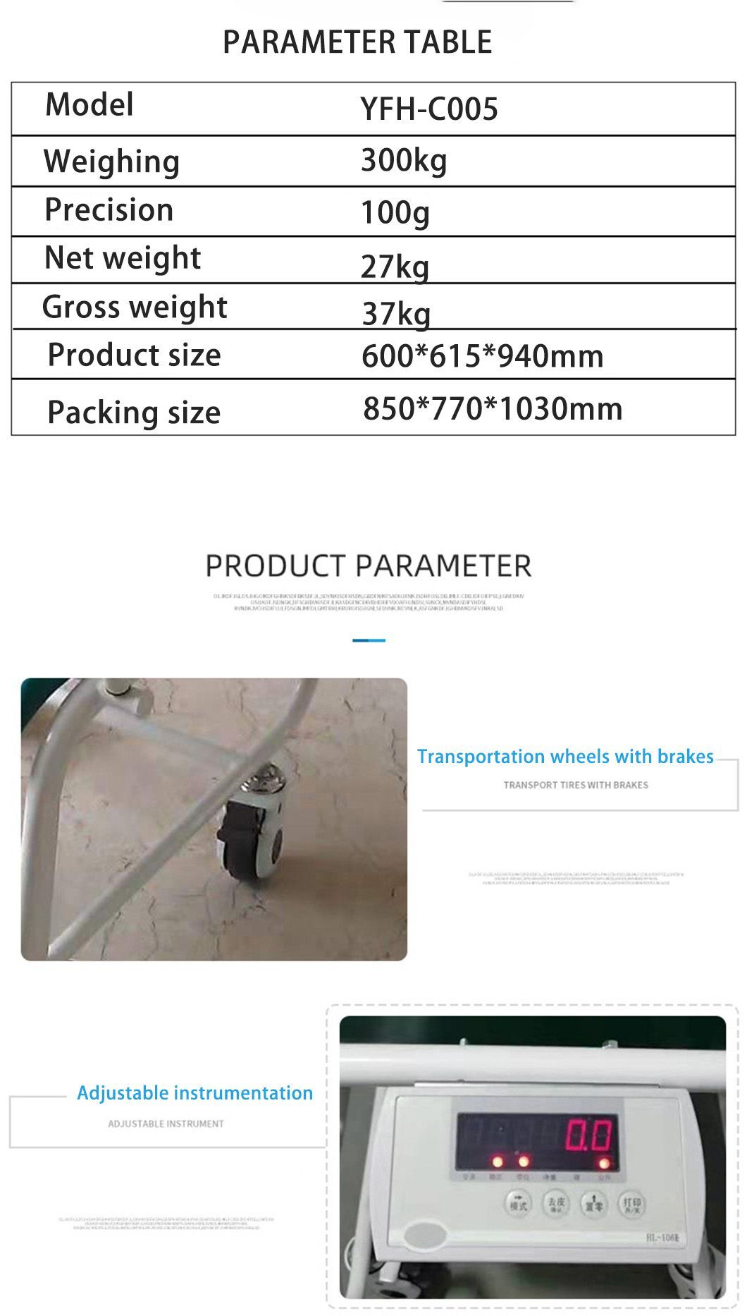 New Design Dialysis Wheelchair Scale Hospital Weighing Scales Green Electronic Wheelchair Scale with Wheel