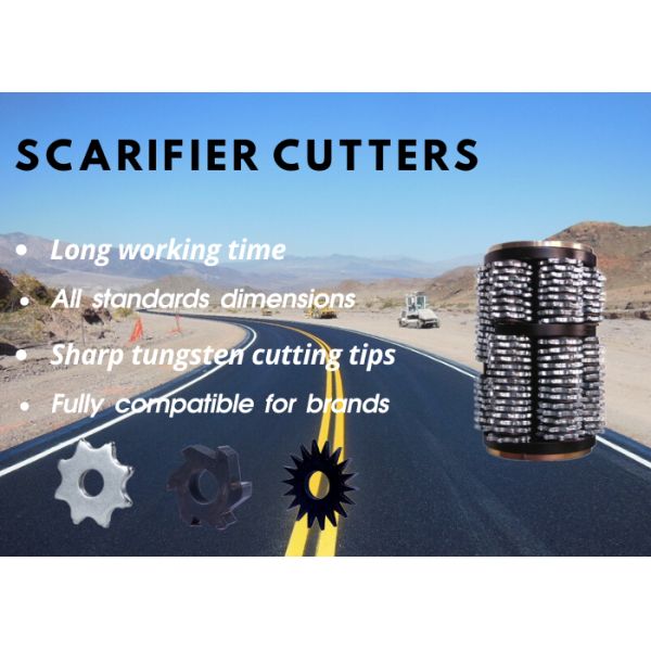 8 Point Flail Carbide Cutter Assemblies, Replacement Teeth Tct Scarifier Cutters Installed on Road Scarifier Drum