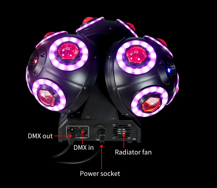 Outdoor LED Moving Head Lights with Disc Ball Party Birthday Function DMX Disco Lights