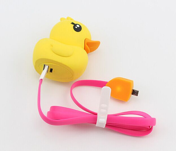 Rubber Ducky Yellow Portable Lipstick Power Bank , 2600mAh External Battery Charger