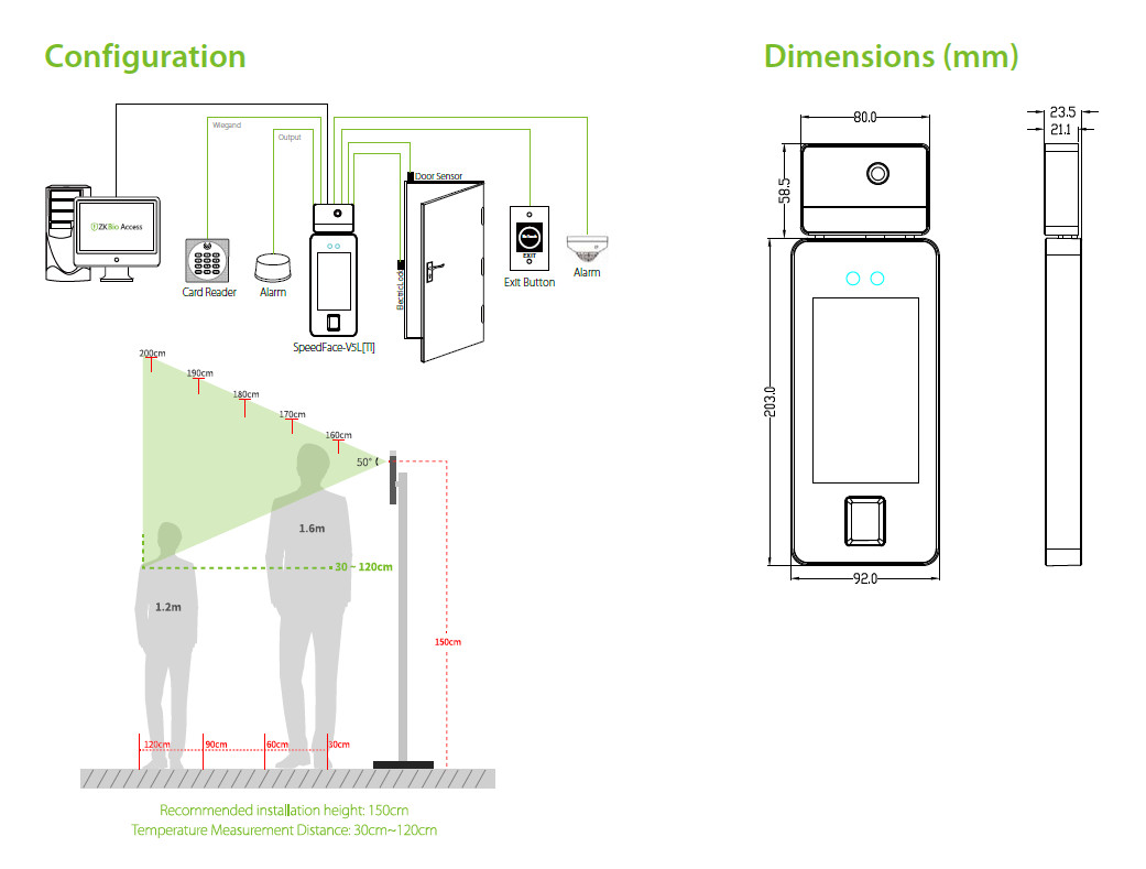 Dynamic Camera Biometric Facial Recognition Access Control System Machine 4.3 Inch