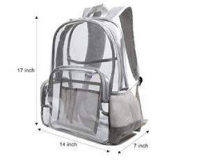 China Waterproof Transparent PVC Ladies Travel Backpack With Multiple Compartments wholesale