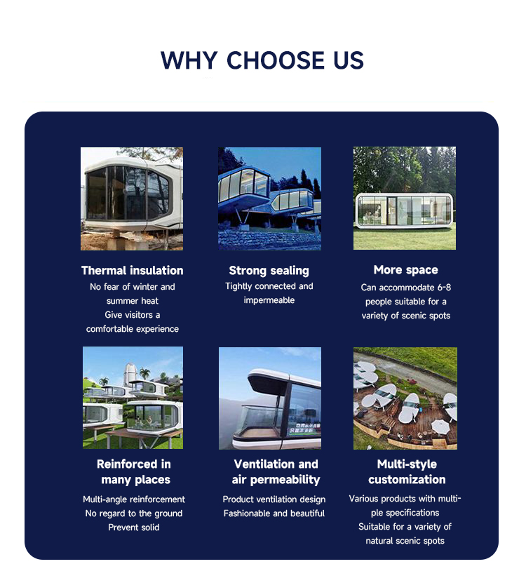 Customized Size Multi-function Intelligent Voice Control Capsule Hotel Tiny Space House for Smart Living