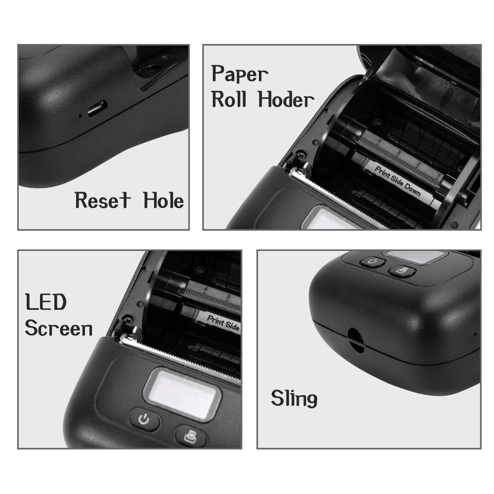 BT Thermal Label Maker Printer for Android iOS 20-45mm/s Printing Speed