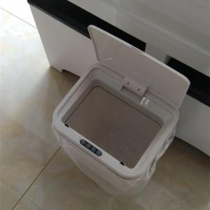 China White 12L Motion Sensor Trash Can Non Slip Design With Low Energy Consuming wholesale