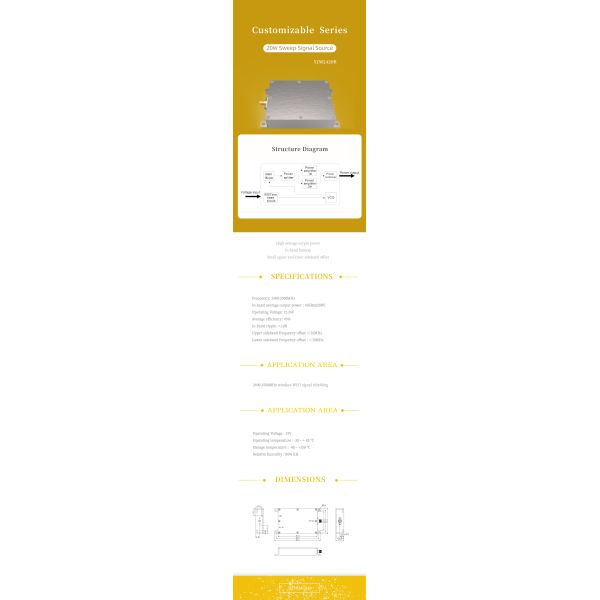 SZHUASHI 20W 2.4G Wireless RF Shield Anti Drone Blocker Jamming Module