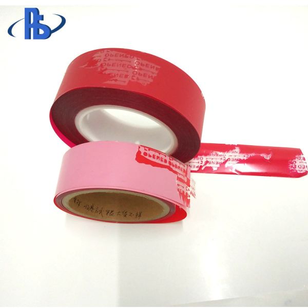 Pressure Sensitive Single Sided Adhesive Tamper Seal Tape Custom Acceptable