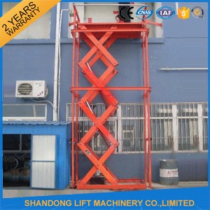 Electric Hydraulic Guide Rail Warehouse Elevator Lift Platform 5000kg Loading Capacity