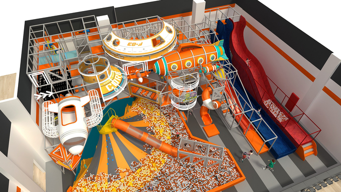 Customizable Indoor Play Structure for Kids with Slides and Ball Pits