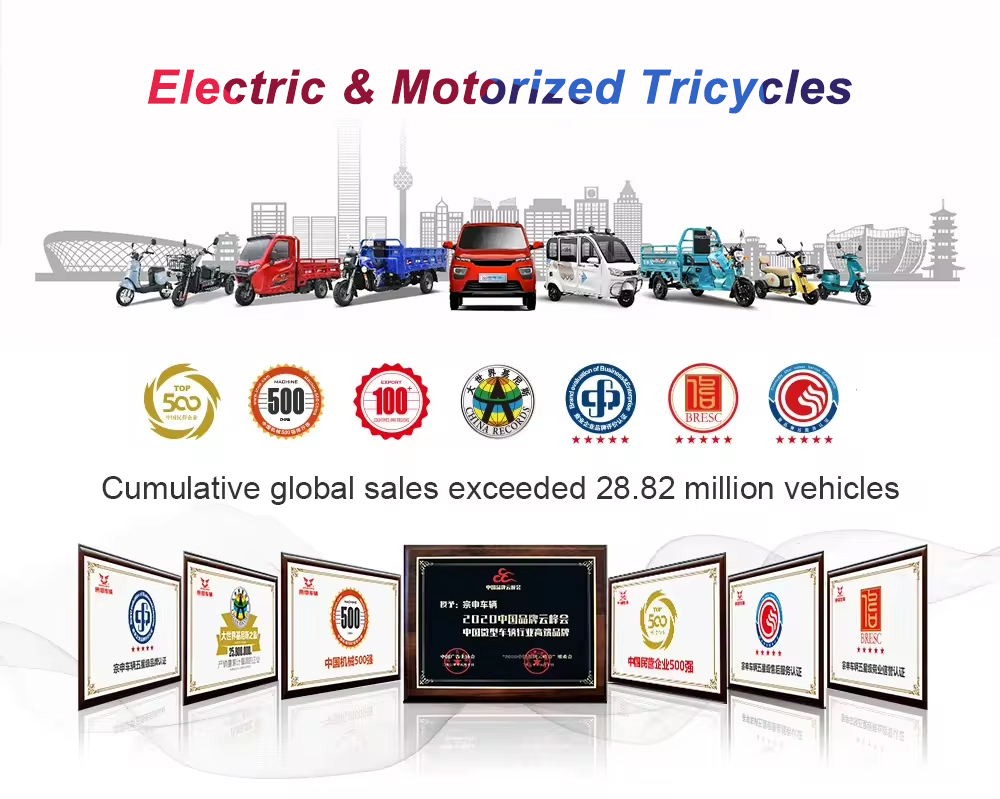 Electric Mobility E Scooters Taxi 3 Wheel Car Tricycle Motorcycle with Rear Suspension