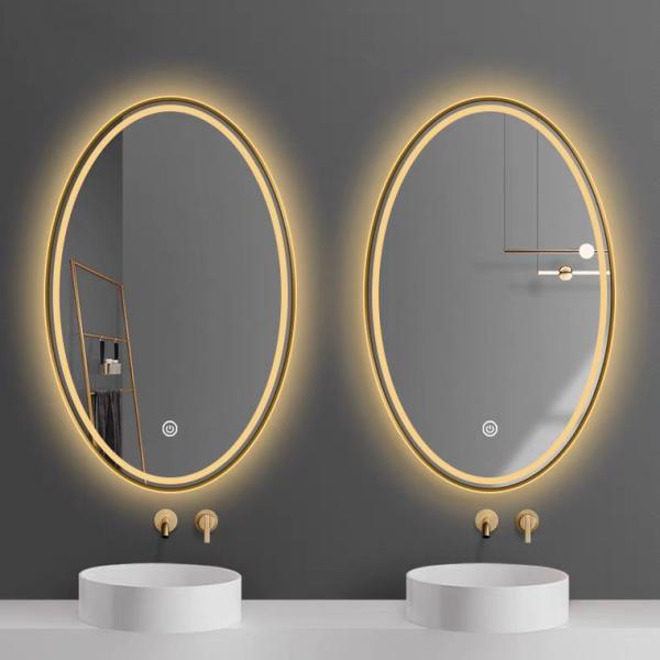 Quality Round Shape Illuminated LED Bathroom Mirrors Defog With One Button for sale