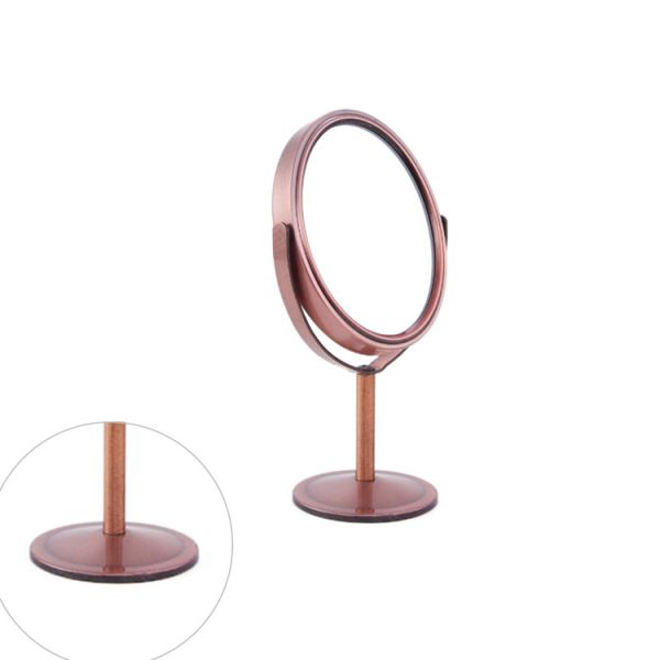 Adjustable Silver Rotating Tabletop Makeup Vanity Mirror with 1X/2X Magnification