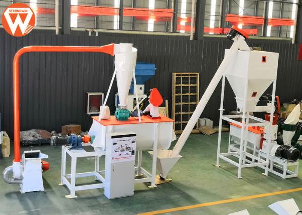 Quality 7.5KW Horizontal Mixing Machine Cattle Feed Plant Machinery 1000kg/H Capacity for sale