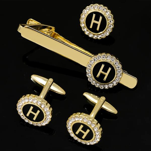 Quality Custom Made Tie Clips A-Z 26 Letters Capital Initial Cufflinks And Tie Clips For Men for sale