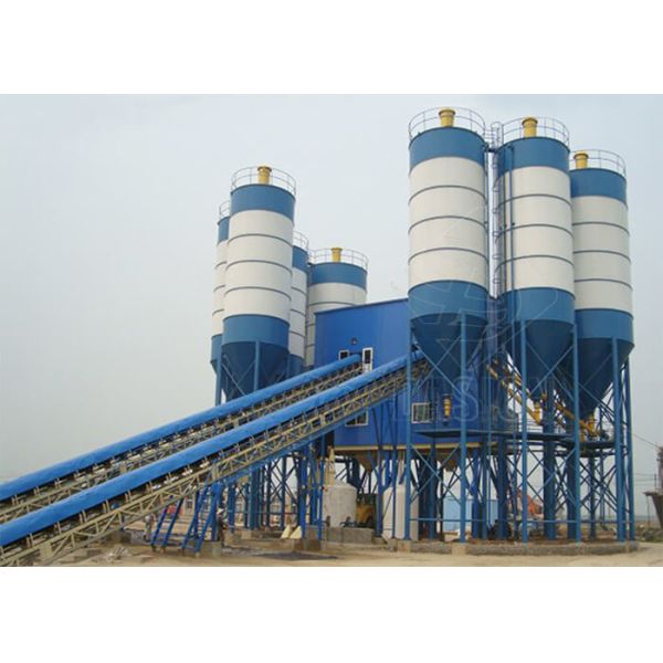 60m3/h belt type sand cement mixing machine automatic concrete batching plant italy