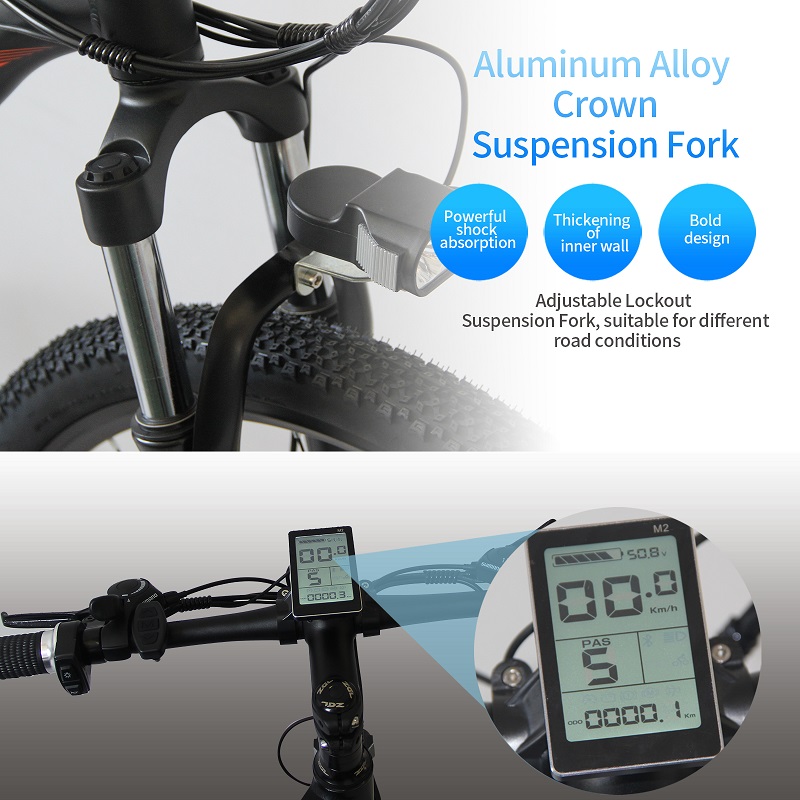 1000w 26 Inch Electric Mountain Bike 3 Hours Charging Multiapplication