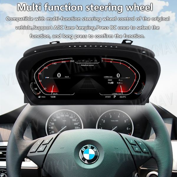 Viknav For BMW 5Series E60 E61 E63 E64 (2004-2009) 12.3 inch Digital Dashboard LCD Speedometer Vehicle Display Panel