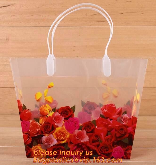 Promotional customized high quality soft loop plastic cloth bag,manufacturer custom soft loop handle polyethylene PE pla