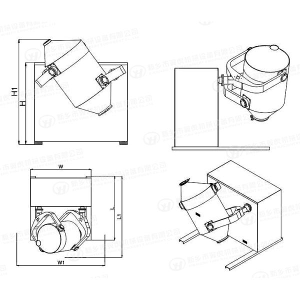 Chemical Three Dimensional Swing Mixer 280 Weight For Chemical Plant