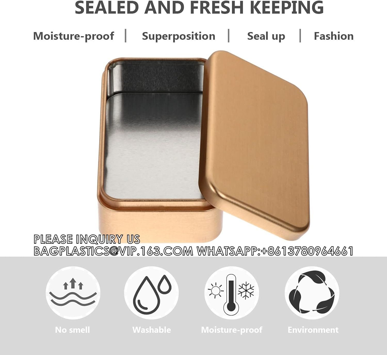 Rectangular Empty Metal Tins Box With Lid Portable Tin Box Container- Mini Portable Box Containers For Jewelery