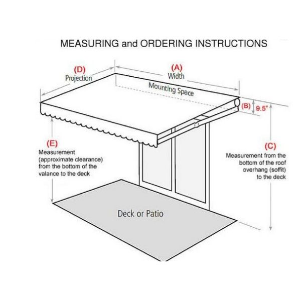 Patio Balcony Motorized Remote Control Automatic Retractable Electric Awning