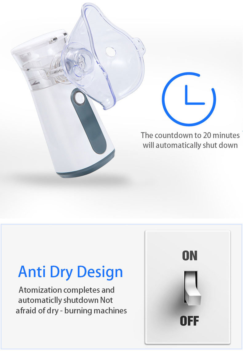Kids Portable Ultrasonic Mesh Nebulizer Fine Particles Handheld Nebulizer For Asthma