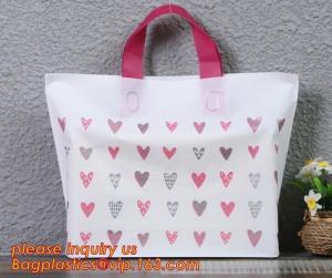 China Custom Gravure Printing With Your Own Logo Plastic Shopping Bag Material LDPE/HDPE Custom Carrying Soft Loop Handle Bags wholesale