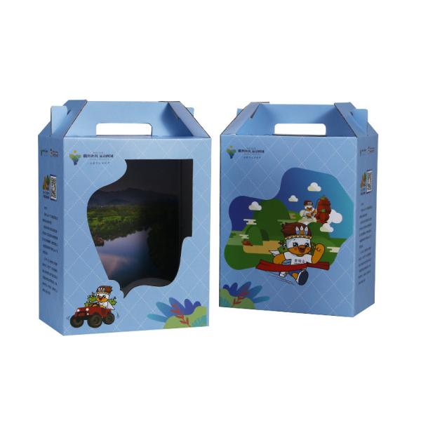 Quality Recyled E-Flute Corrugated Cardboard Auto Bottom Carrier Boxes Toy Package for sale