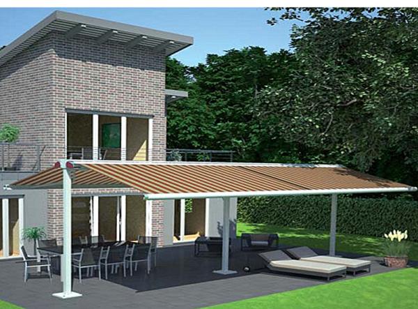 Free Standing Double Sides Balcony Retractable Awning for Sunshade/wind