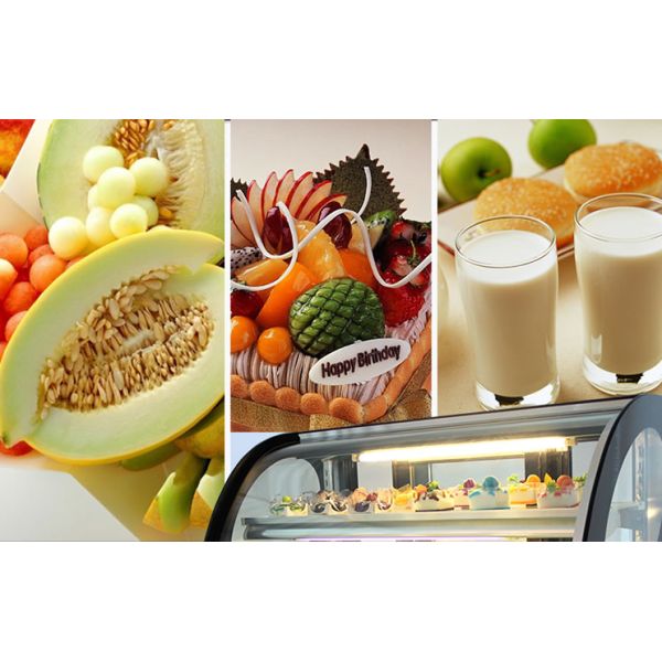 1200mm Luxury Cake Display Freezer With Black Marble Base Danfoss Compressor