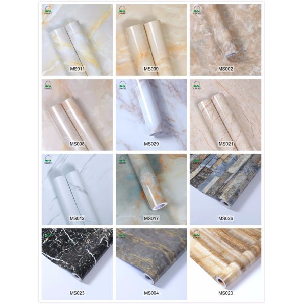 1.22m or 0.61m Width Size High Glossy Marbling PVC Wallpaper Adhesive Wall Stickers for Bathroom and Kitchen Marble Wallpaper