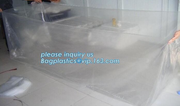 Customized Square Bottom or Side Guesst Plastic Protective Pallet Covers, 4 Mil Dust proof Clear Pallet Covers, BAGPLAST