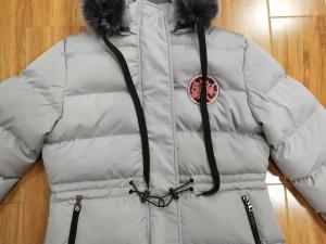 China Padded Hooded Drawstring Jacket Womens Long Lightweight Puffer Coat wholesale