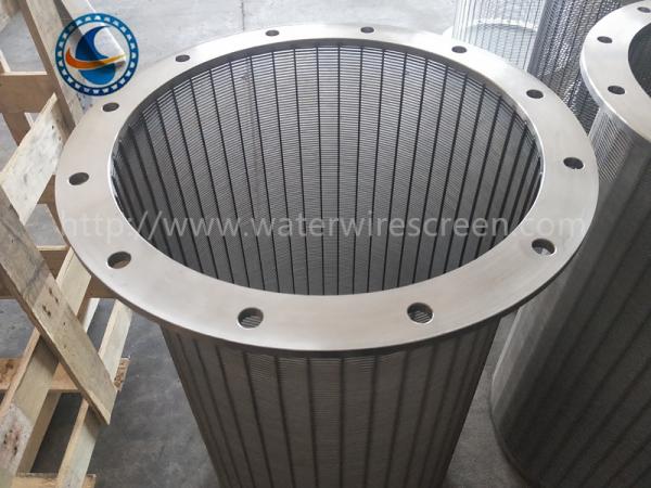 Quality Wedge Wire 650mm Dia Rotary Drum Screen With Flange for sale