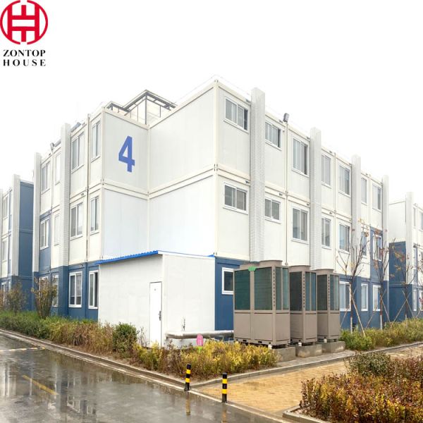 Zontop China 4 Bedrooms Luxury Prefabricated Modern Quick Concrete 20ft Container Homes 2 Story Prefab House