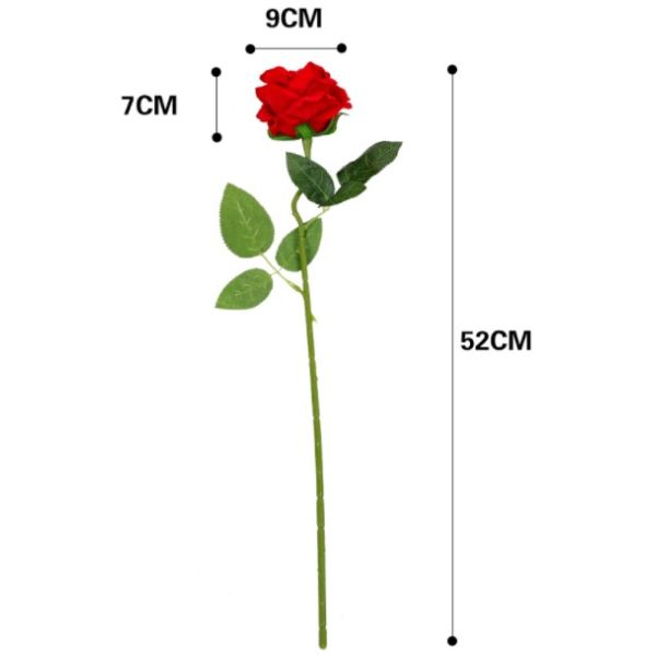 Single Head Artificial Rose Bundle 52cm Length High Simulation