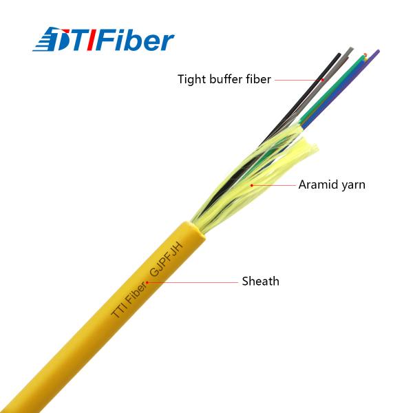 Quality GJPFJH Multicord Tight Buffer Single Mode Fibre Cable For Indoor for sale