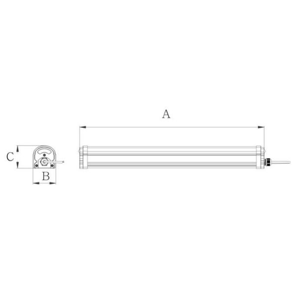 50W IP66 LED Tri Proof Light Emergency Intelligent Controllers Underground parking