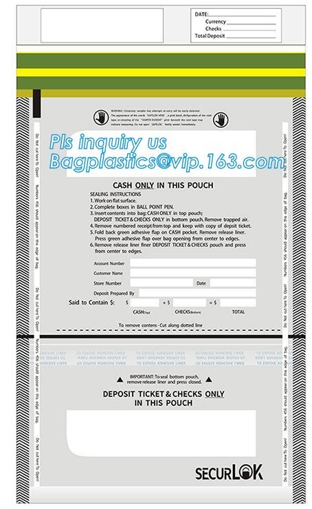 Plastic Money/Evidence Security Envelopes Cash Deposit Seal Bags, Bank Industrial Use cash security deposit bags, bageas