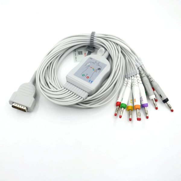 Compatible Nihon Kohden 10 Leads EKG Medical ECG Cable 4.0 Banana AHA For