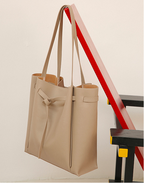 PU Leather Brown Drawstring Bag ISO One Shoulder Messenger Bag