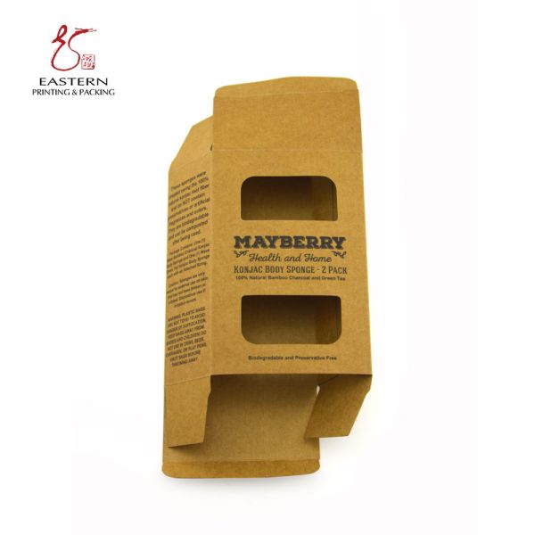 Custom Printed Kraft Cardboard Boxes with Window | Customized Cosmetic Packaging Paper Box