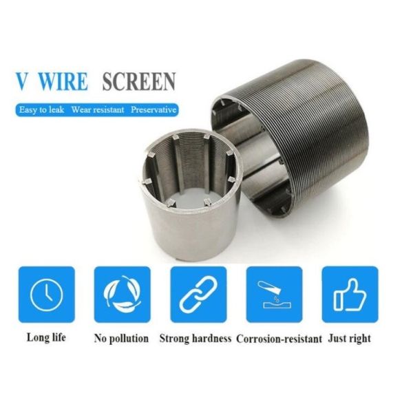 SS304 Vee Shaped Profile Wire Wedge Wire Screen Filter Pipe